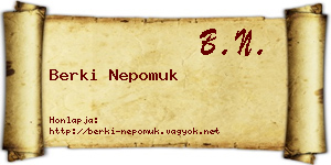 Berki Nepomuk névjegykártya
